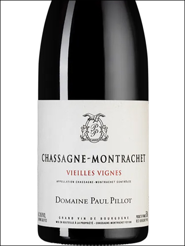 фото Domaine Paul Pillot Chassagne-Montrachet Vieilles Vignes Rouge AOC Домен Поль Пийо Шассань-Монраше Вьей Винь Руж Франция вино красное