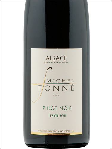 фото Michel Fonne Pinot Noir Tradition Alsace AOC Мишель Фонне Пино Нуар Традисьон Эльзас Франция вино красное