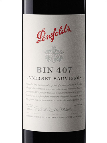 фото Penfolds Bin 407 Cabernet Sauvignon Пенфолдс Бин 407 Каберне Совиньон Австралия вино красное