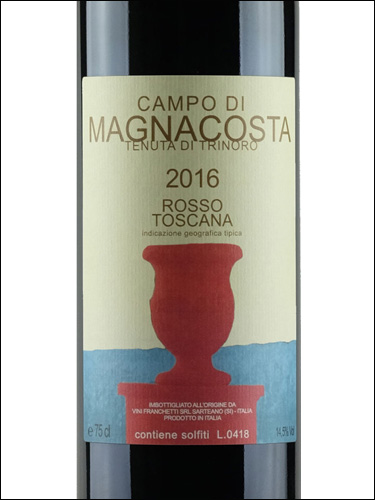 фото Tenuta di Trinoro Campo di Magnacosta Rosso Toscana IGT Тенута ди Триноро Кампо ди Магнакоста Россо Тоскана Италия вино красное