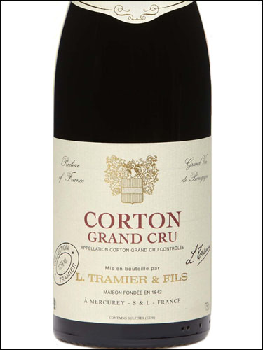 фото L.Tramier & Fils Corton Grand Cru AOC Л.Трамье э Фис Кортон Гран Крю Франция вино красное
