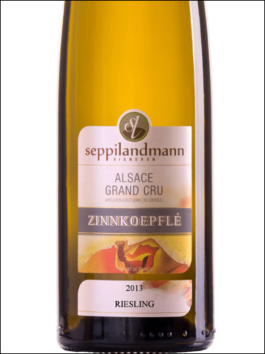 фото Seppi Landmann Riesling Zinnkoepfle Alsace Grand Cru AOC Сеппи Ландманн Рислинг Цинкопфле Эльзас Гран Крю Франция вино белое
