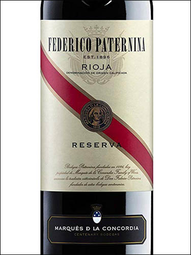 фото вино Marques de La Concordia Federico Paternina Banda Roja Reserva Rioja DOC 