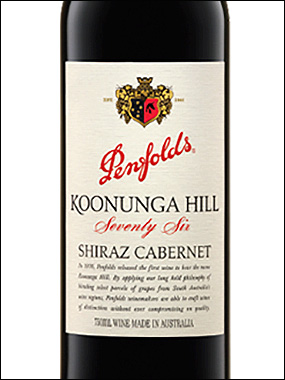 фото Penfolds Koonunga Hill Seventy-Six Shiraz Cabernet Пенфолдс Кунунга Хилл 76 Шираз Каберне Совиньон Австралия вино красное