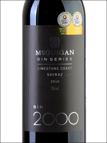 фото McGuigan BIN 2000 Shiraz Limestone Coast МакГиган Бин 2000 Шираз Лаймстон Кост Австралия вино красное