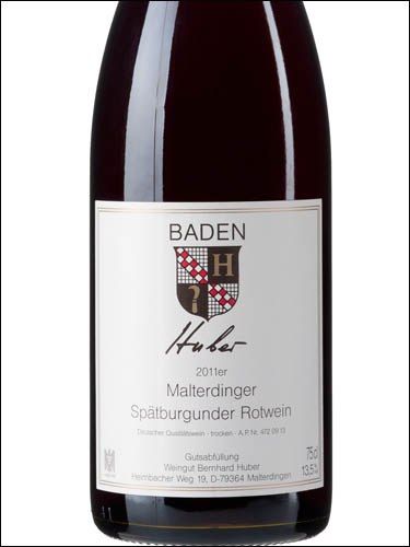 фото Huber Malterdinger Spatburgunder trocken Хубер Мальтердингер Шпетбургундер Германия вино красное