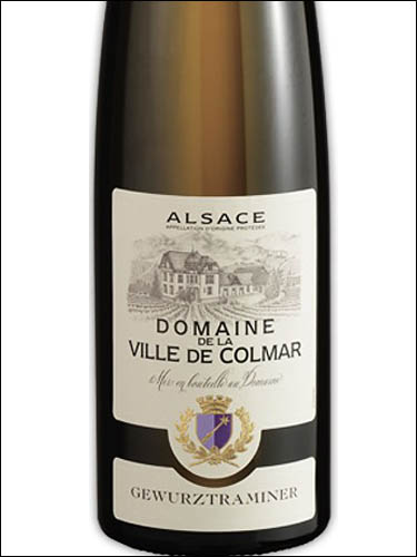 фото Domaine de la Ville de Colmar Gewurztraminer Alsace AOP Домен де ля Виль де Кольмар Гевюрцтраминер Эльзас Франция вино белое