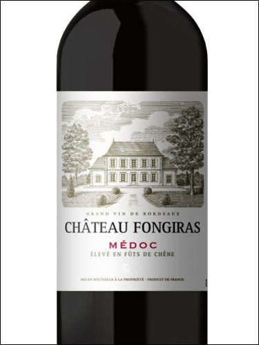 фото Chateau Fongiras Medoc AOC Шато Фонжира Медок Франция вино красное
