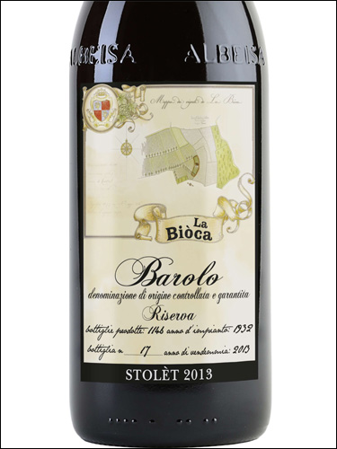фото La Bioca Stolet Barolo Riserva DOCG Ла Биока Столет Бароло Ризерва Италия вино красное