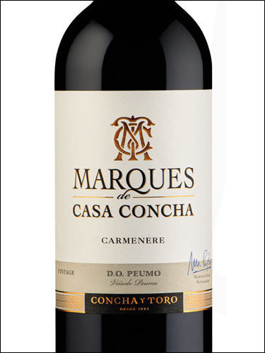 фото Marques de Casa Concha Carmenere Peumo DO Маркиз де Каса Конча Карменер Пеумо Чили вино красное