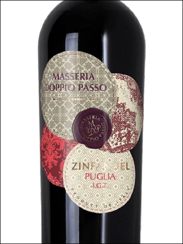 фото Masseria Doppio Passo Zinfandel Puglia IGT Массериа Доппио Пассо Зинфандель Апулия Италия вино красное