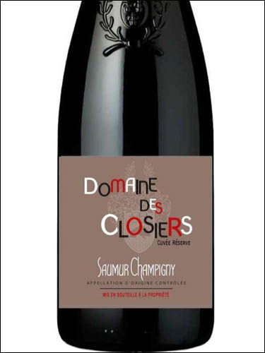 фото Domaine des Closiers Cuvee Reserve Saumur Champigny AOC Домен де Клозье Кюве Резерв Сомюр-Шампини Франция вино красное