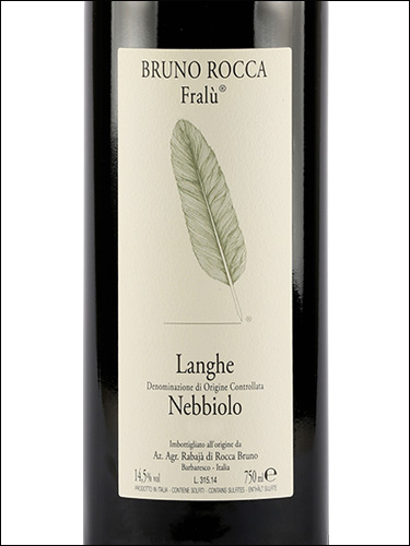 фото Bruno Rocca Fralu Langhe Nebbiolo DOC Бруно Рокка Фралу Лпнге Неббиоло Италия вино красное