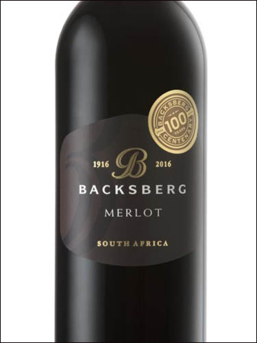 фото Backsberg Merlot Paarl WO Баксберг Мерло Паарл ЮАР вино красное