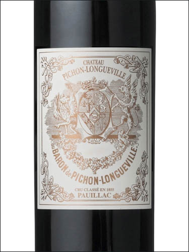 фото Chateau Pichon Longueville Baron 2-eme Grand Cru Classe Pauillac AOC Шато Пишон Лонгвиль Барон Пойяк Франция вино красное