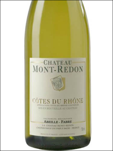 фото Chateau Mont-Redon Blanc Cotes du Rhone AOP Шато Монт-Редон Блан Кот дю Рон Франция вино белое