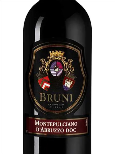 фото Bruni Montepulciano d'Abruzzo DOC Бруни Монтепульчано д'Абруццо Италия вино красное