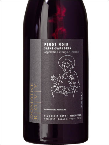 фото Domaine Bovy Pinot Noir Saint-Saphorin AOC Домен Бови Пино Нуар Сен-Сафорен Швейцария вино красное