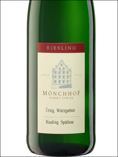 фото Monchhof Urzig Wurzgarten Riesling Spatlese Мёнххоф Ирциг Вюрцгартен Рислинг Шпетлезе Германия вино белое