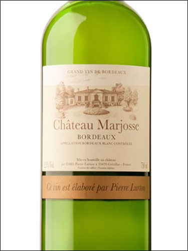 фото Chateau Marjosse Blanc Bordeaux AOC Шато Маржос Блан Бордо Франция вино белое