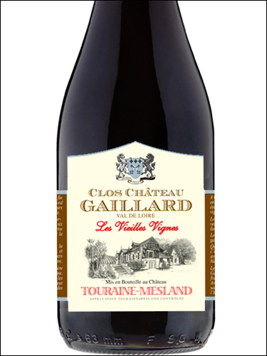 фото Chateau Gaillard Les Vieilles Vignes Touraine-Mesland Rouge AOC Шато Гайяр Ле Вьей Винь Турень-Мелан Руж Франция вино красное