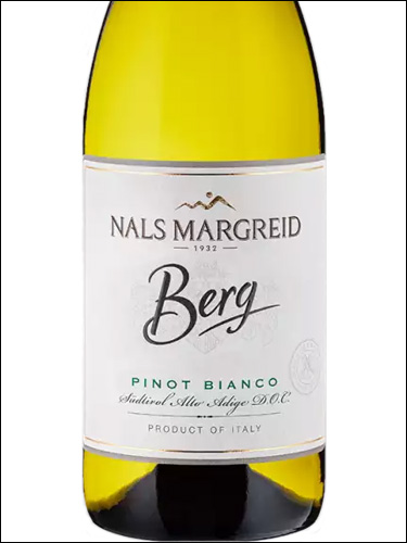 фото Nals Margreid Berg Pinot Bianco Sudtirol Alto Adige DOC Нальс Маргрейд Берг Пино Бьянко Зюдтироль-Альто Адидже Италия вино белое