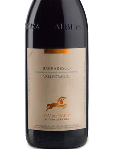 фото Ca' del Baio Barbaresco Vallegrande DOCG Ка' дель Байо Барбареско Валлегранде Италия вино красное
