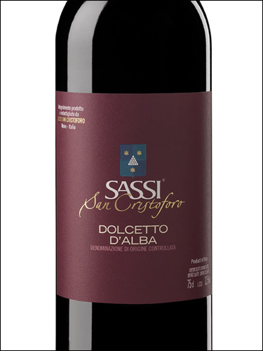 фото Sassi San Cristoforo Dolcetto d'Alba DOC Сасси Сан Кристофоро Дольчетто д'Альба Италия вино красное