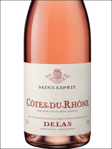 фото Delas Saint Esprit Cotes du Rhone Rose AOC Делас Сент-Эспри Кот лю Рон Розе Франция вино розовое