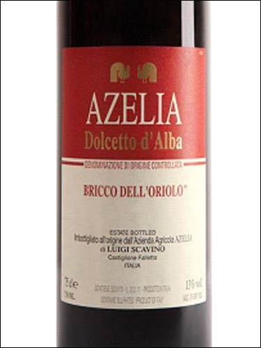 фото Azelia Bricco dell’Oriolo Dolcetto d'Alba DOC Адзелия Брикко дель Ориоло Дольчетто д'Альба Италия вино красное