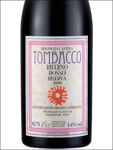 фото Cantina Tombacco Biferno Rosso Riserva DOC Кантина Томбакко Биферно Россо Ризерва ДОК Италия вино красное