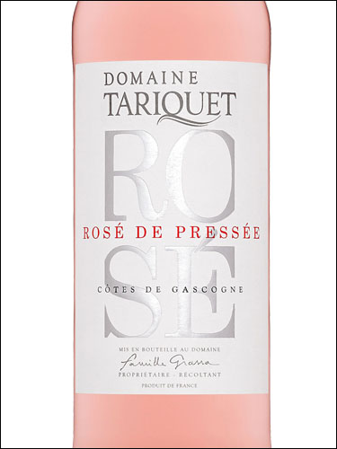 фото Domaine du Tariquet Rose de pressee Cotes de Gascogne IGP Домен дю Тарике Розе де прессе Кот де Гасконь Франция вино розовое