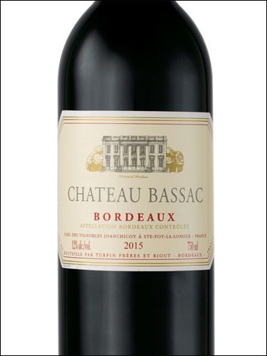 фото Chateau Bassac Rouge Bordeaux AOC Шато Басак Руж Бордо Франция вино красное
