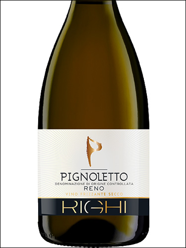 фото Righi Pignoletto Frizzante Secco Reno DOC Риги Пиньолетто Фриццанте Секко Рено  Италия вино белое