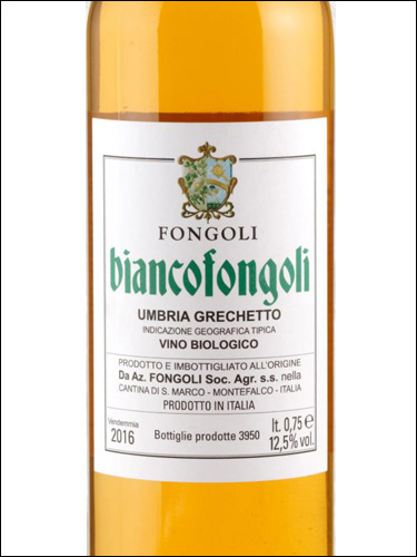 фото Fongoli Biancofongoli Umbria Trebbiano IGT Фонголи Бьянкофорголи Умбрия Треббьяно Италия вино белое