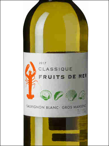 фото Classique Fruits de Mer Cotes de Gascogne IGP Классик Фруи де Мер Кот де Гасконь Франция вино белое