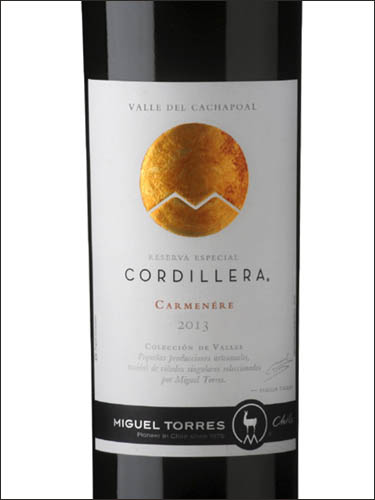 фото Miguel Torres Cordillera Carmenere Valle del Cachapoal DO Мигель Торрес Кордильера Карменер Долина Качапоаль Чили вино красное