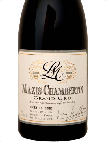 фото Lucien Le Moine Mazis-Chambertin Grand Cru AOC Люсьен Ле Муан Мази-Шамбертен Гран Крю Франция вино красное