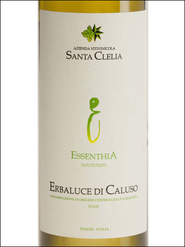 фото Santa Clelia Essenthia Erbaluce di Caluso DOCG Санта Клелия Эссентия Эрбалуче ди Калузо Италия вино белое