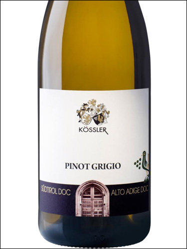 фото Kossler Pinot Grigio Alto Adige DOC Кёсслер Пино Гриджио Альто Адидже Италия вино белое