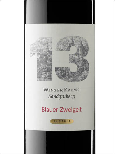 фото Winzer Krems Sandgrube 13 Blauer Zweigelt Винцер Кремс Зангрубе 13 Блауэр Цвайгельт Австрия вино красное
