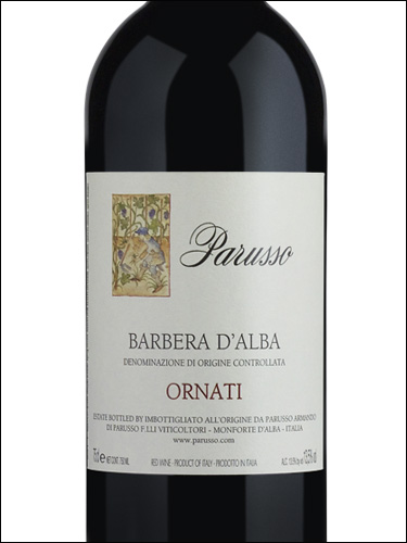 фото Parusso Barbera d'Alba Ornati DOC Паруссо Барбера д'Альба Орнати Италия вино красное