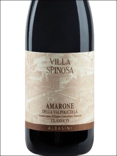 фото Villa Spinosa Albasini Amarone della Valpolicella Classico DOCG Вилла Спиноза Альбазини Амароне делла Вальпочелла Классико Италия вино красное