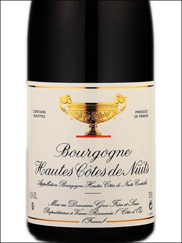 фото Domaine Gros Frere et Soeur Bourgogne Hautes Cotes de Nuits Rouge AOC Домен Гро Фрер э Сер Бургонь От Кот де Нюи Руж Франция вино красное