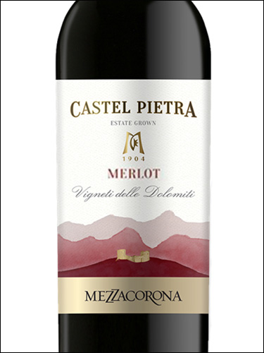 фото Mezzacorona Castel Pietra Merlot Vigneti delle Dolomiti IGT Медзакорона Кастель Пьетра Мерло Виньети делле Доломити ИГТ Италия вино красное