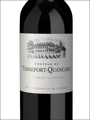 фото Chateau de Terrefort-Quancard Bordeaux Superieur AOC Шато де Террефор-Канкар Бордо Сюпериер Франция вино красное