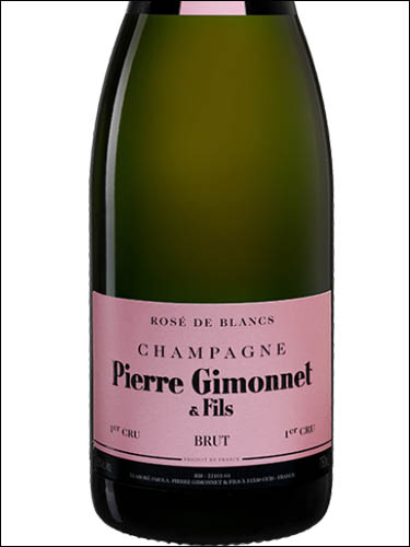 фото Champagne Pierre Gimonnet & Fils Rose de Blancs Premier Cru Brut Шампанское Пьер Жимоне э Фис Розе де Блан Премье Крю Брют Франция вино розовое