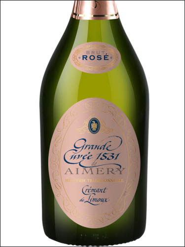 фото Grande Cuvee 1531 de Aimery Brut Rose Cremant de Limoux AOC Гранд Кюве 1531 де Эмери Брют Розе Креман де Лиму Франция вино розовое