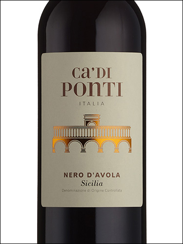 фото Ca' di Ponti Nero d’Avola Sicilia DOC Ка' ди Понти Неро д'Авола Сицилия Италия вино красное