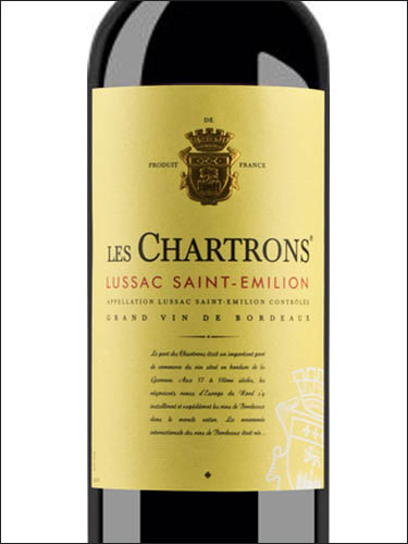 фото Les Chartrons Lussac Saint-Emilion AOC Ле Шатрон Люссак Сент-Эмильон Франция вино красное